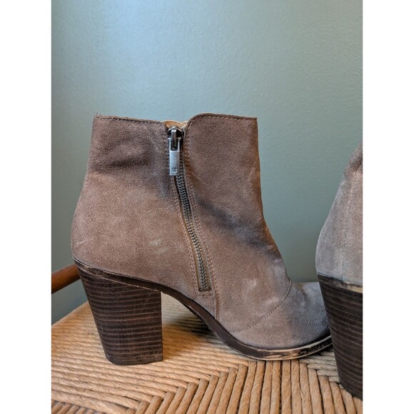 Lucky Brand Womens Tan Suede Elenor Ankle Boots Sz 10 Boho Festival Western - Picture 2 of 9